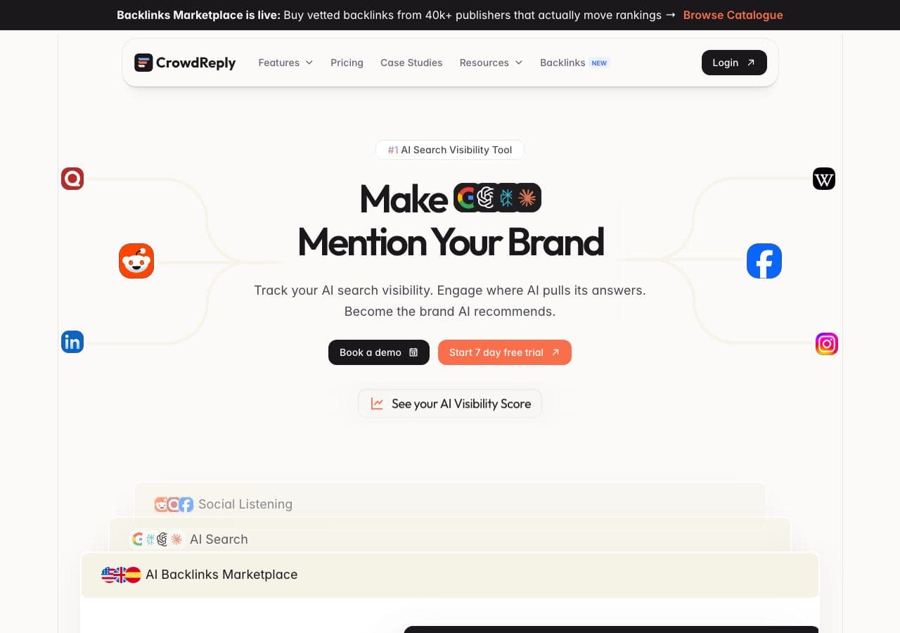 crowdreply.io captured homepage hero