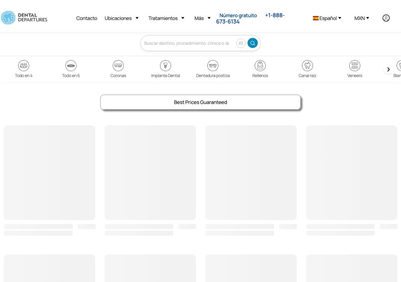 dentaldepartures.com captured homepage hero